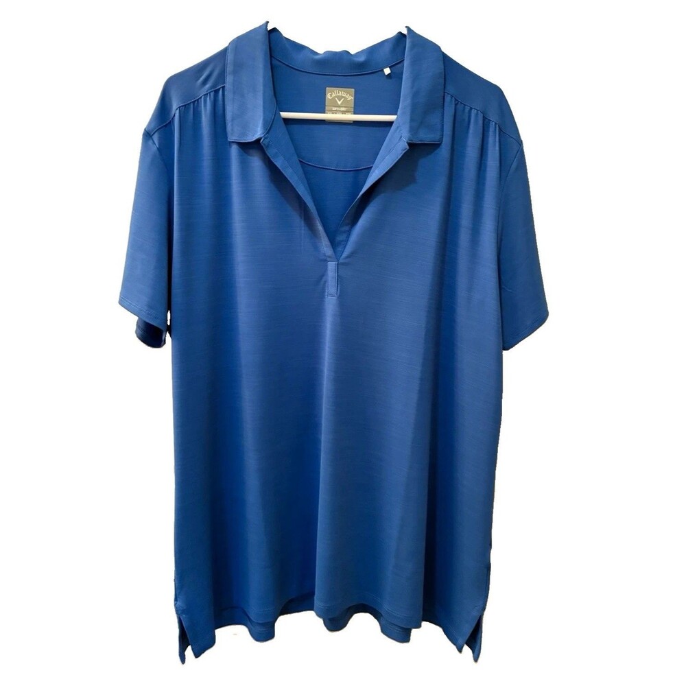 Callaway Opti-Dri Men's Polo Shirt 2XL Blue Short Sleeve Stretch